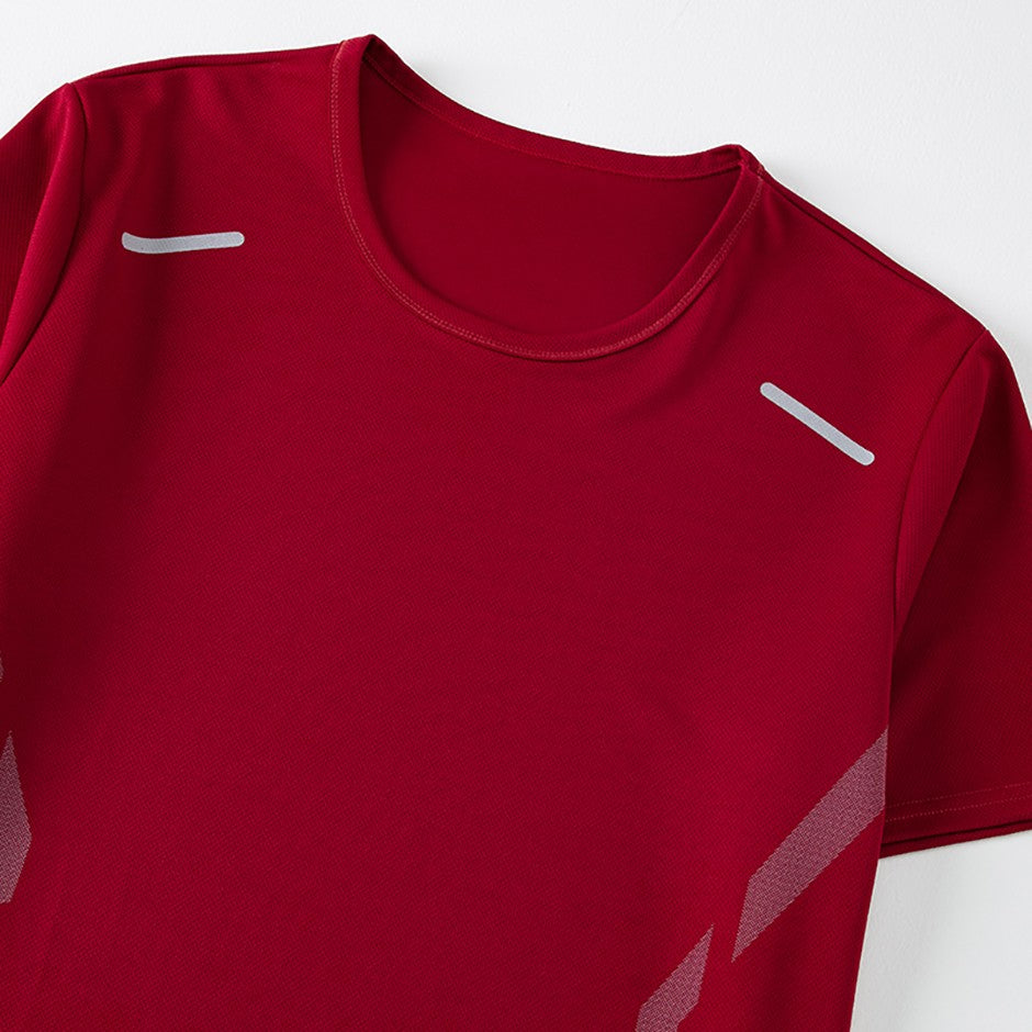 2-Piece Men's Summer Quick drying Sports Suit Loose And Breathable Short Sleeved T-shirt Running And Fitness Black Pocket Shorts