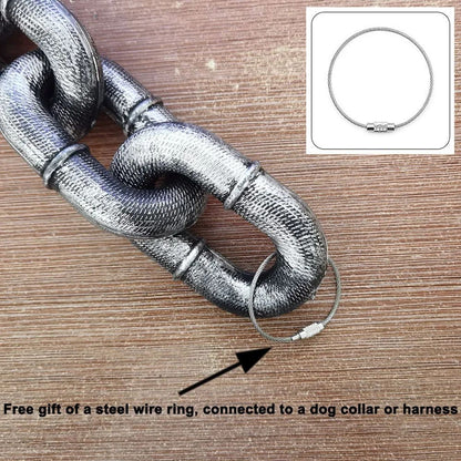 Corrente de Ferro de Simulação de Plástico Gigante para Cães Guias de Plástico Grosso para Cães Corda de Tração Divertida para Filhotes Grande Corrente de Ferro Acessórios para Cães de Estimação