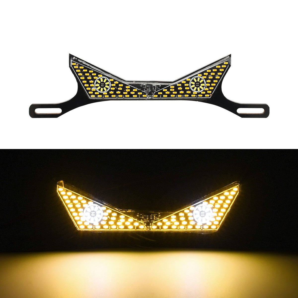 1 Par Luz de Placa de Moto Lanterna Traseira Modificada Lâmpada de Atmosfera Decorativa LED Olho de Diabo Strobo Luzes Únicas 12V Universal