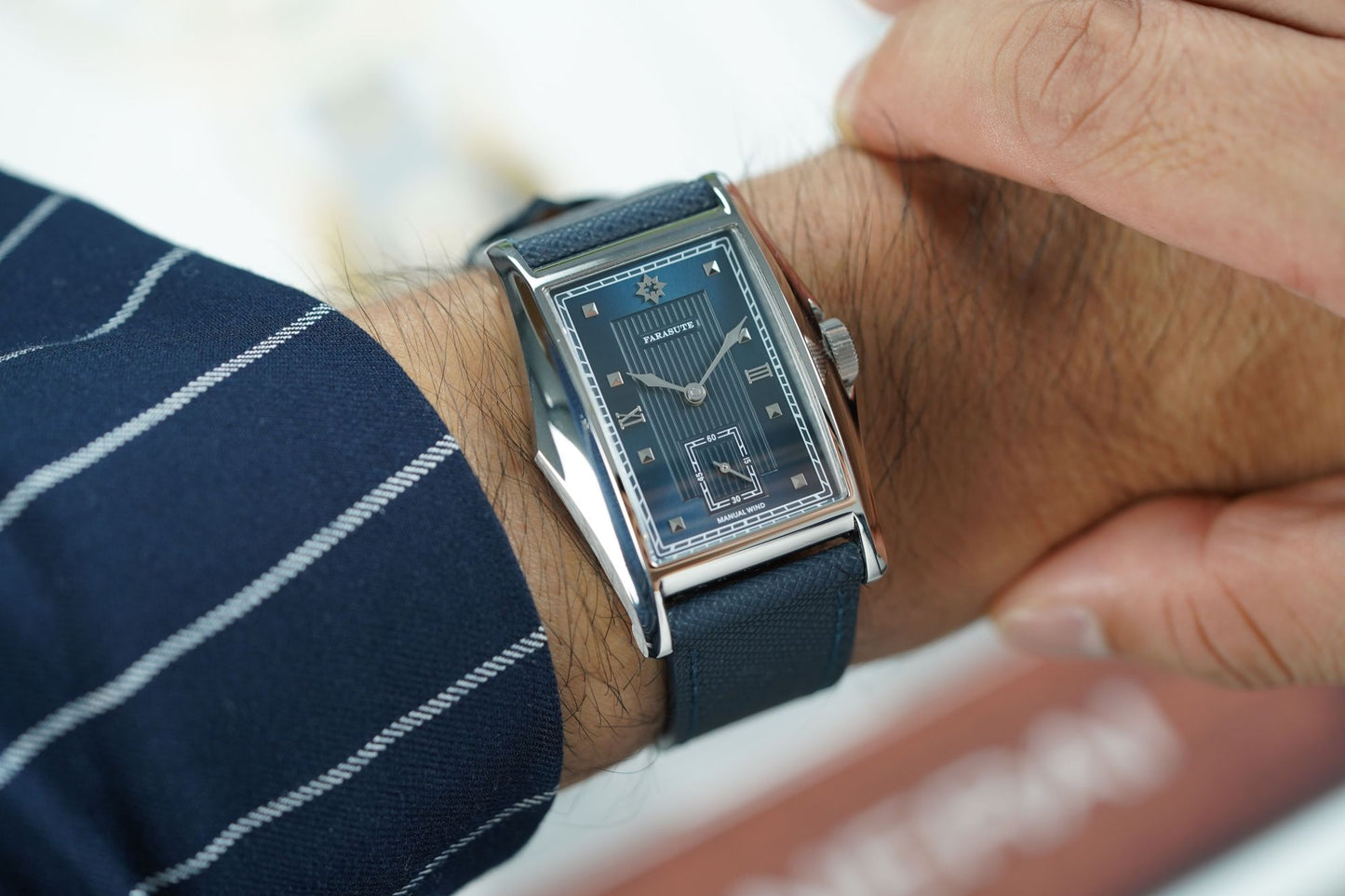 FARASUTE Creative Manual Square Customized Mechanical Movement Watch Men Luxury Sapphire Glass Small Second Wristwatches reloj