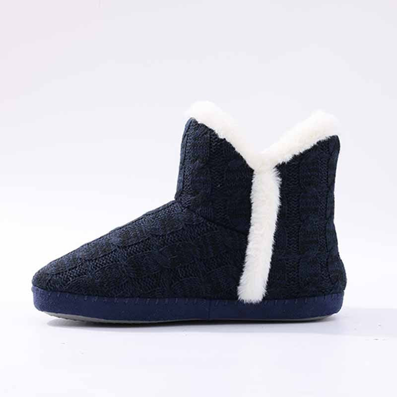 Litfun Winter Warm Plush Boots For Women Outdoor Soft Sole Non-slip Knit Furry Snow Boots Indoor Cozy Fur House Cotton Slippers