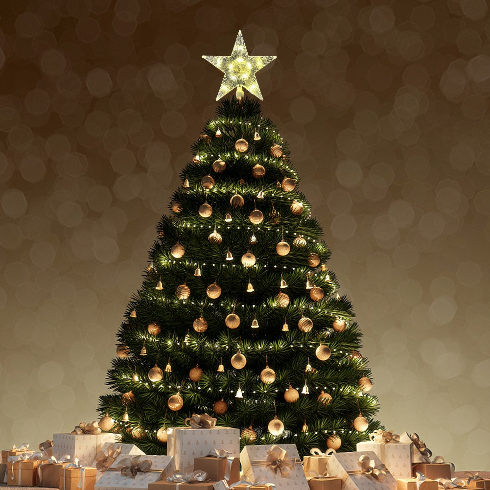 15cm Christmas Tree Top Star Light LED Glowing Star Lamp Xmas Tree Decoration Home Xmas Party Supplies Navidad Noel
