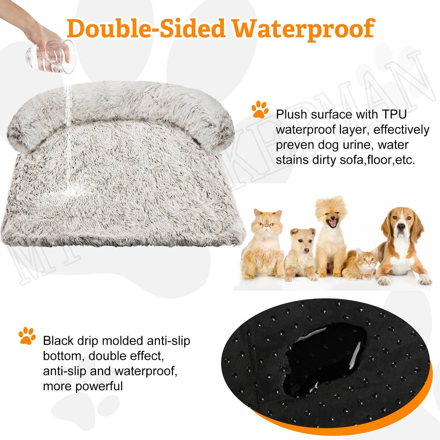Manta lavável Capa de sofá Cama grande para cães Sofá de pelúcia para cães e gatos Sofá almofada de pelúcia quente para cães e gatos. Inverno