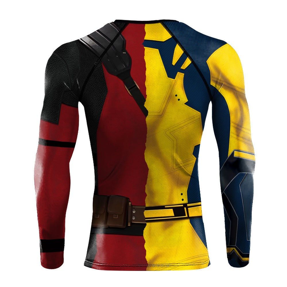 Halloween T-Shirt Red Shirt Men Tanks Halloween Cosplay Costume Hero Long Sleeved Tees Tanks Men Top Carnival Party Outfit