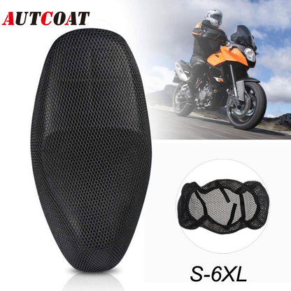 AUTCOAT 1 Peça Capa de Assento de Moto Scooter Ciclomotor Malha 3D Respirável Almofada Antiderrapante S-6XL