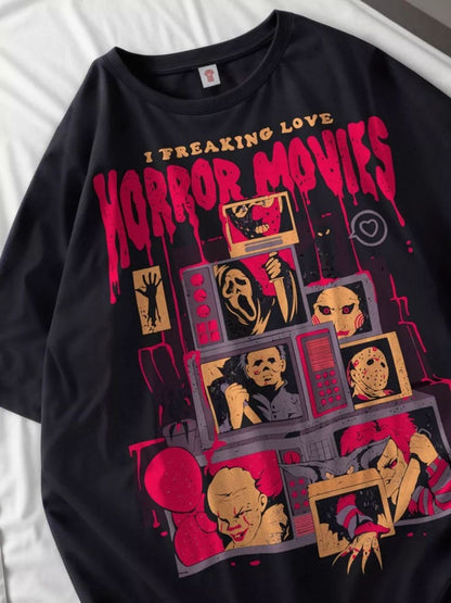 Cotton T-Shirts Women Dog Prints Cotton Tops Summer O-Neck Oversize T Shirts Casual Short Sleeve Tees Street Woman Clothes