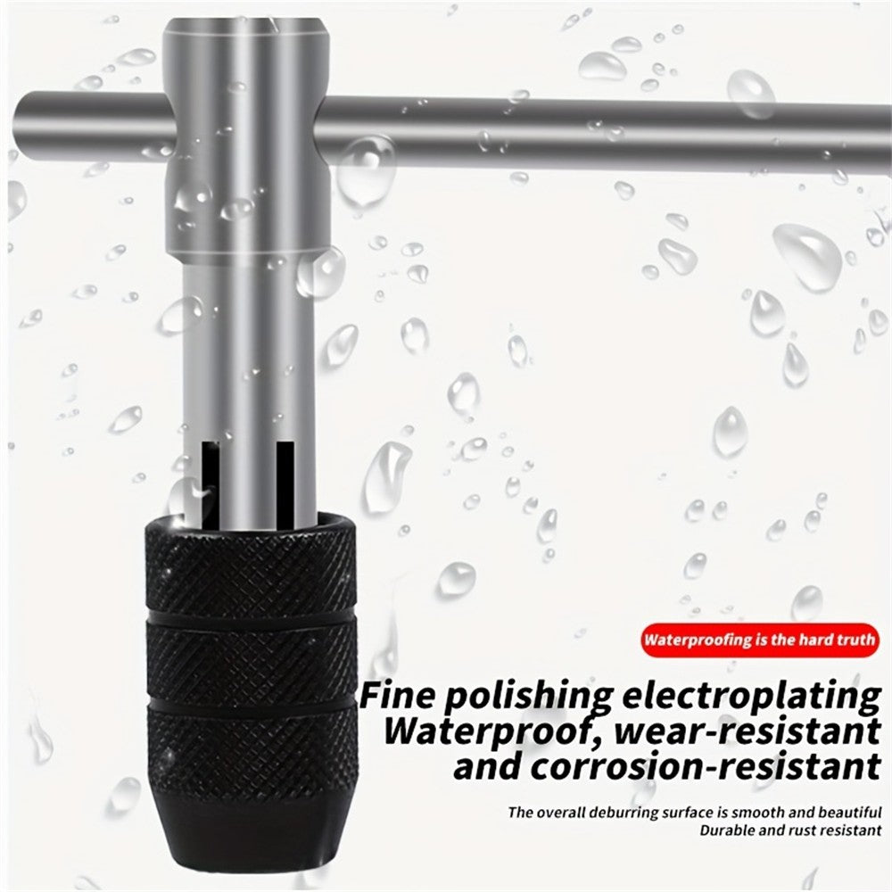 Conjunto de 6 peças de machos de roscar métricos, chave tipo T, ferramentas de roscar M3-M8, para metal, madeira e plástico, conjunto de chaves para machos de roscar manuais