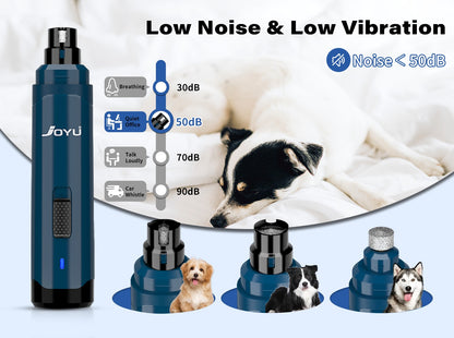 Lixador de Unhas de Cães com 2 Velocidades Aparelho Aprimorado Super Silencioso Recarregável Elétrico Indolor para o Cuidado das Patas de Animais de Estimação