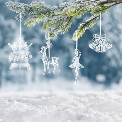 Acrylic Acrylic Christmas Pendants Transparent Clear Simulation Transparent Tree Hangings Hanging Pendant Crystal