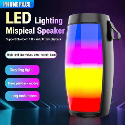 PHONEPACE  Bluetooth Speakers Powerful Portable Sound Box Subwoofer Car Audio Bass MP3 Player Sound System LED Lights