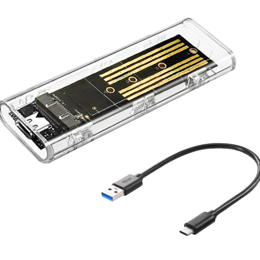M.2 NGFF SATA Tipo C 3.1 Caixa de Disco Rígido 10Gbps Case SSD Externo Transparente Adaptador SSD Externo para 2230 2242 2260 2280