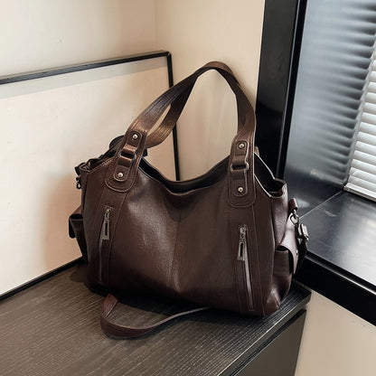 Bolsas de Ombro com Compartimento Interno Macio de Alta Qualidade Cores Contrastantes Bolsas Transversais para Mulheres Bolsas de Mão de Couro PU Modernas