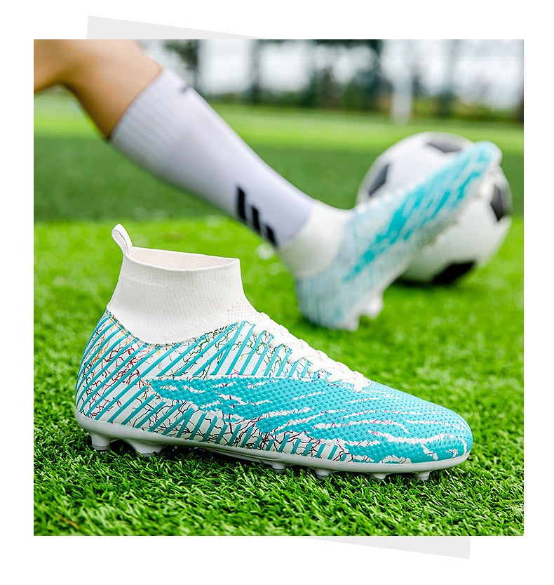 Men Light Soccer Shoes Size 35-45 Boys Soccer Shoes Football Boots High Ankle Kids Cleats Training Sport Sneakers Football Shoes