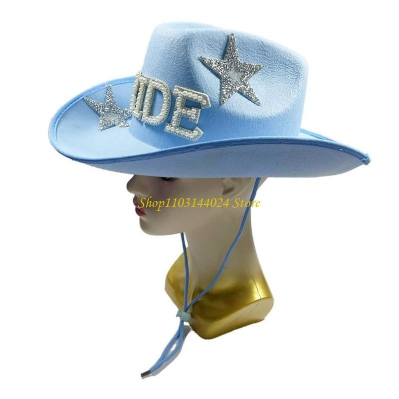 N5KE Chapéu Panamá Brilhante com Tachas e Strass, Chapéu de Festa para Mulheres, Fantasia de Noiva, Ornamento Decorativo de Cristal