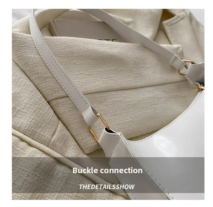 Women's Patent Leather Handbag Versatile Fashion Shoulder Casual Commuting Bags Girl Brand Designer Zipper Handbag Korean 2025