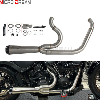For Harley Softail Low Rider ST FXLRST 117 2025-26 Full Complete Exhaust System Swept-up Muffler Motorcycle Exhaust Pipes 2-In-1