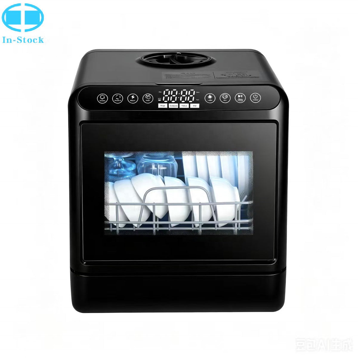 Portable Dishwasher Machine 5 Sets Tableware Desktop Dish Washer for Home Kitchen Appliances Compact Countertop Cleaner with