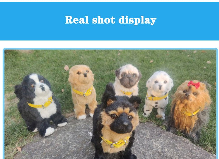 Novo brinquedo de simulação de cachorro elétrico com controle de voz, que anda, acena a cabeça, toca música e é um robô de pelúcia para crianças.