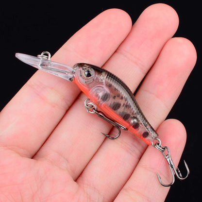 1 Isca Artificial Flutuante Mini Minnow Crank Wobbler Jerkbait Rígida para Pesca de Robalo em Água Doce e Salgada