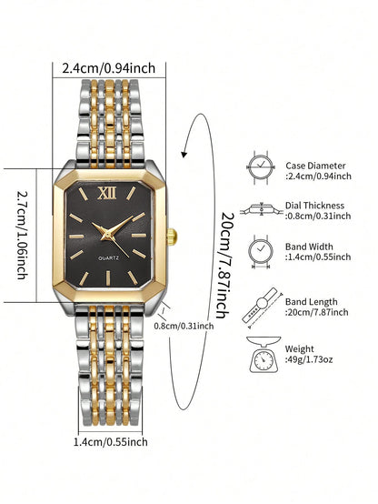 New Fashionable Simple Explosive Square Bar Scale Dial Steel Strip Quartz Watch,Birthday gift, without the box