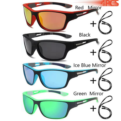 Fashion Polarized Sports Sunglasses With Chain Men Women Brand Designer Retro Sun Glasses Cycling Climbing Fishing UV400 Eyewear