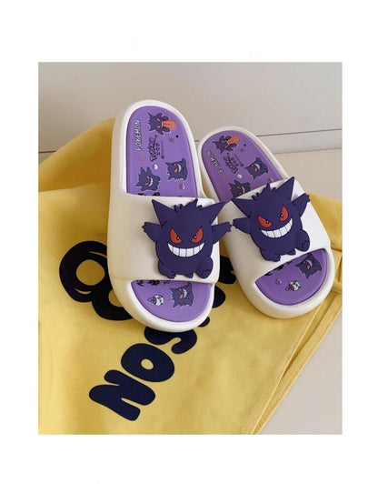 Kawaii Pokemon Anime Peripherals Gengar Cartoon Outdoor Sandals Summer Home Shoes Flip Flops Birthday Gift