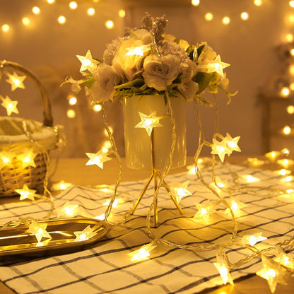 LED Star Fairy Lights Chain Battery/USB Powered String Lights Garland For Party Home Wedding Terrace Garden Christmas Decoration