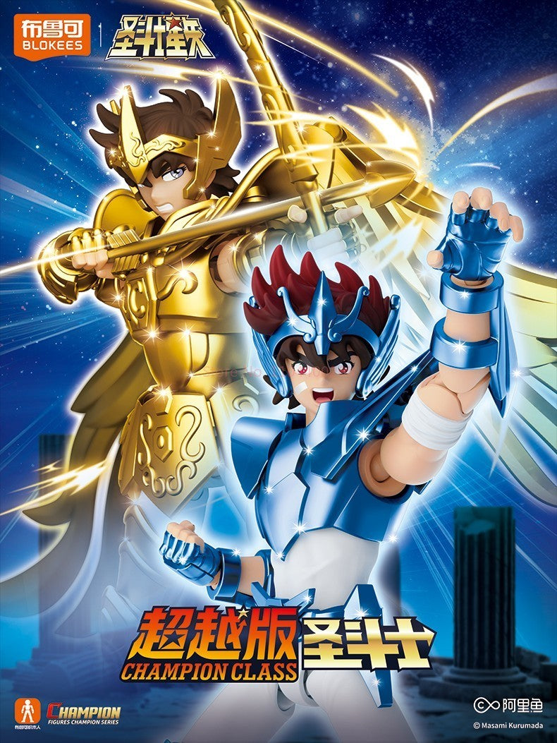 Genuine Blokees Saint Seiya Champion Boneco de Ação Aiolos Touro Aldebaran Pégaso Mu Aiolia Milo Brinquedos Kits de Montagem Presentes