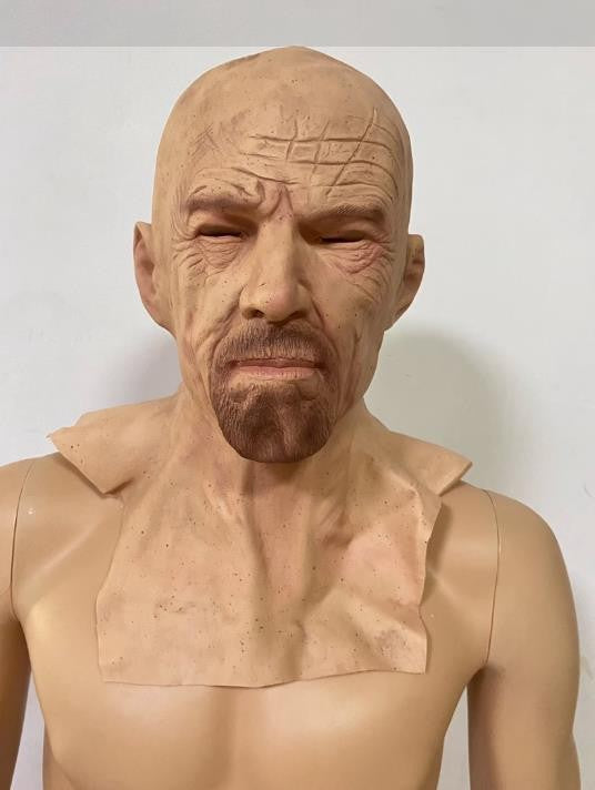 Mr White Mask Halloween New Bald Old Man Headgear Real Cosplay Props Photography Accessories