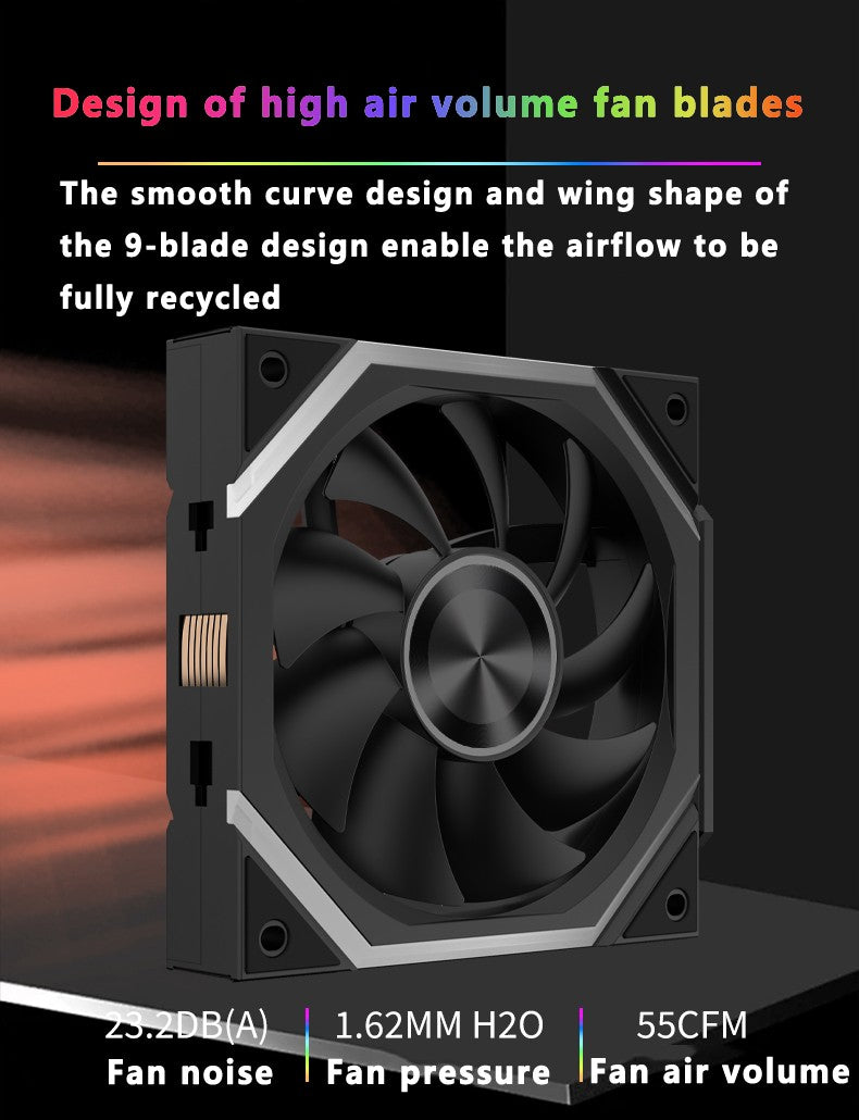 ICE Whale WX-3 Wireless Splicing Fan ARGB Air-Cooled Cooling Accessories 1600RPM 12CM Chassis Fan