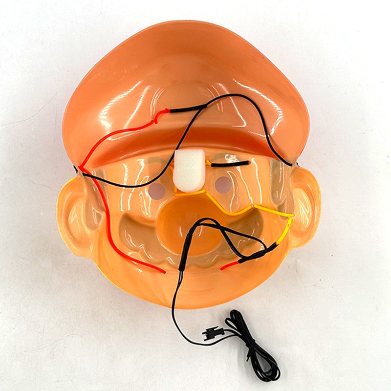 Funny Glowing Masquerade Disguise Mask Props Adult Kids Game Theme Cosplay Luminous Mask Carnival Neon Light Up Supplies