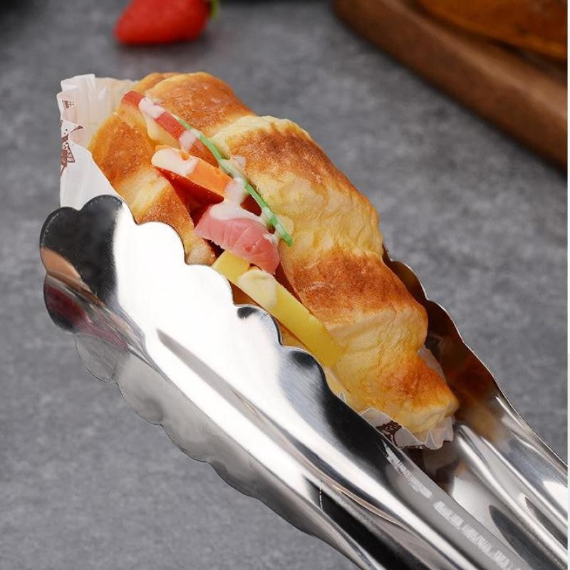 ?CC55?9/12/14inch Stainless Steel Food Clip Kitchen Restaurant Baking Bread Clip Multifunctional Barbecue Clip Steak Clip