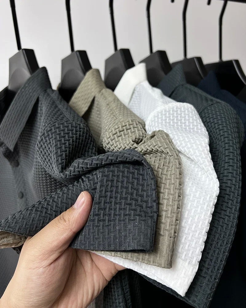 Brand Clothes Summer New Men's Short Sleeve T-shirt Ice Silk Cool and Breathable POLO Shirt Business Casual Sweat-absorbing Top