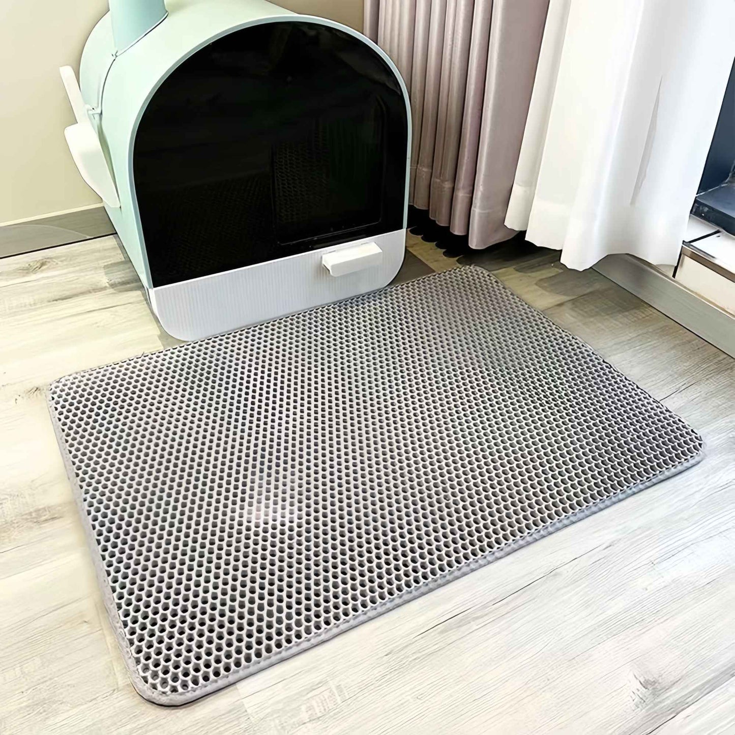 Tapete Grande para Gato, Tapete Sanitário Eva de Camada Dupla à Prova D'água, Tapete para Caixa de Areia de Gato, Tapete para Vaso Sanitário de Gato