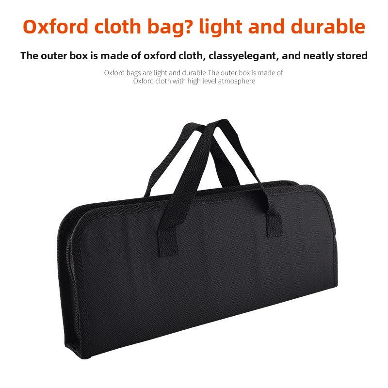 Stainless Steel BBQ Tool Set - Portable Grill Utensils in Oxford Cloth Bag, Complete Outdoor Cooking Kit for Camping &