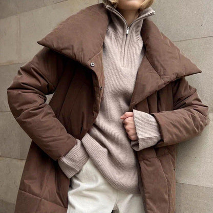 New Winter Women's Large Quilt Cotton Clothes Fashion Loose Long Overcoat Warm Cotton Jacket Female Cold Padded Jacket ?? ????