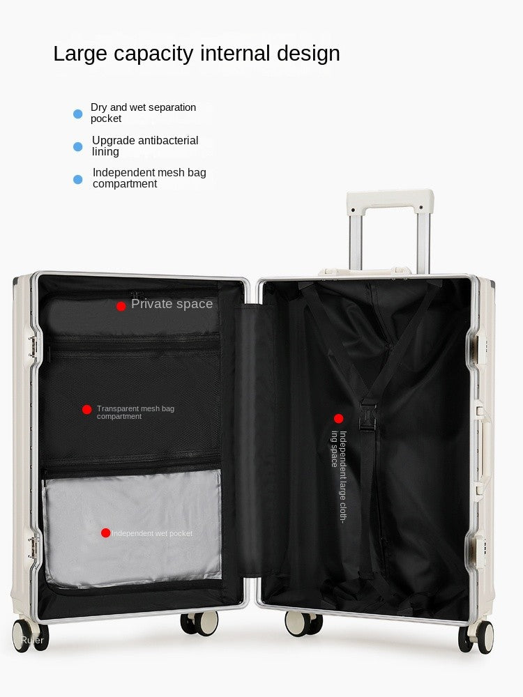 New Suitcase 30 inch Aluminium Frame USB Charging Luggage Carrier 28 inch Boardable 20 inch Travel Suitcase with Cup Holder