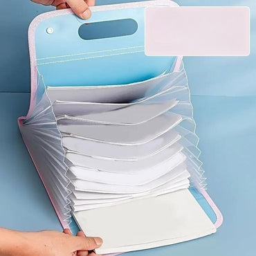 13 Pocket File Folders Portable A4 Letter Size Macaron Color Accordian Document Organizer for Classroom Office Home Storage