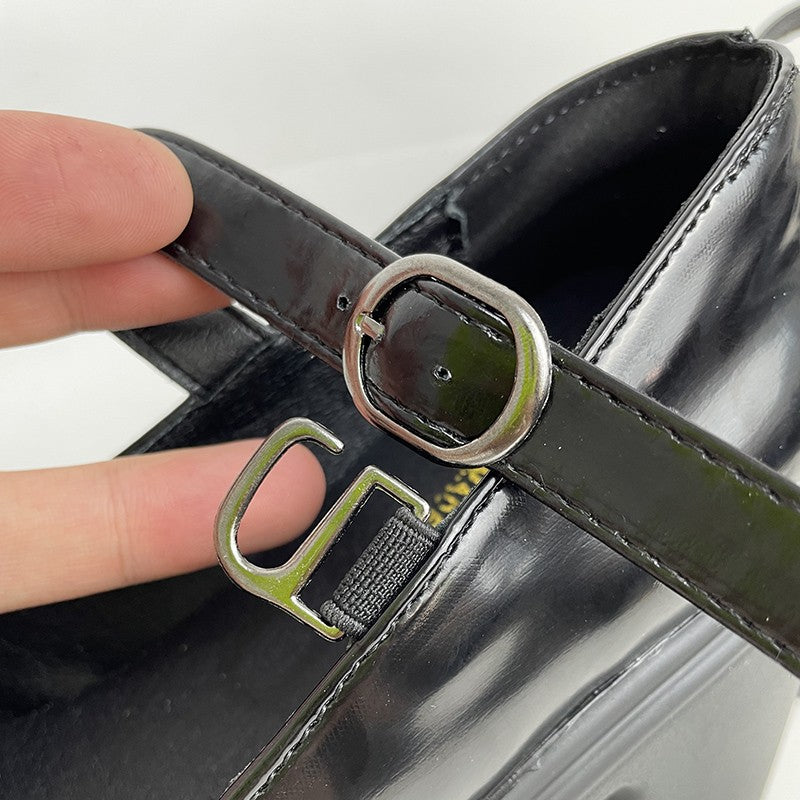 Sapatos femininos com salto plataforma grosso e alto, estilo Mary Jane, em couro PU, fivela no tornozelo, salto grosso, brancos, estilo Lolita, outono 2023