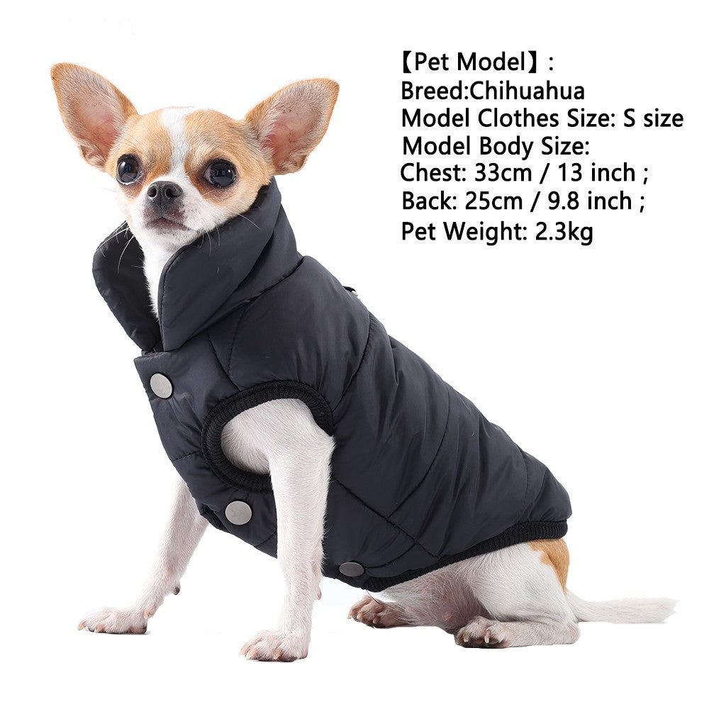 Jaqueta Corta-vento para Cães Pequenos e Médios Outono Inverno Quente com Argola em D Roupas para Filhotes de Chihuahua Schnauzer Fantasia de Lã para Animais de Estimação