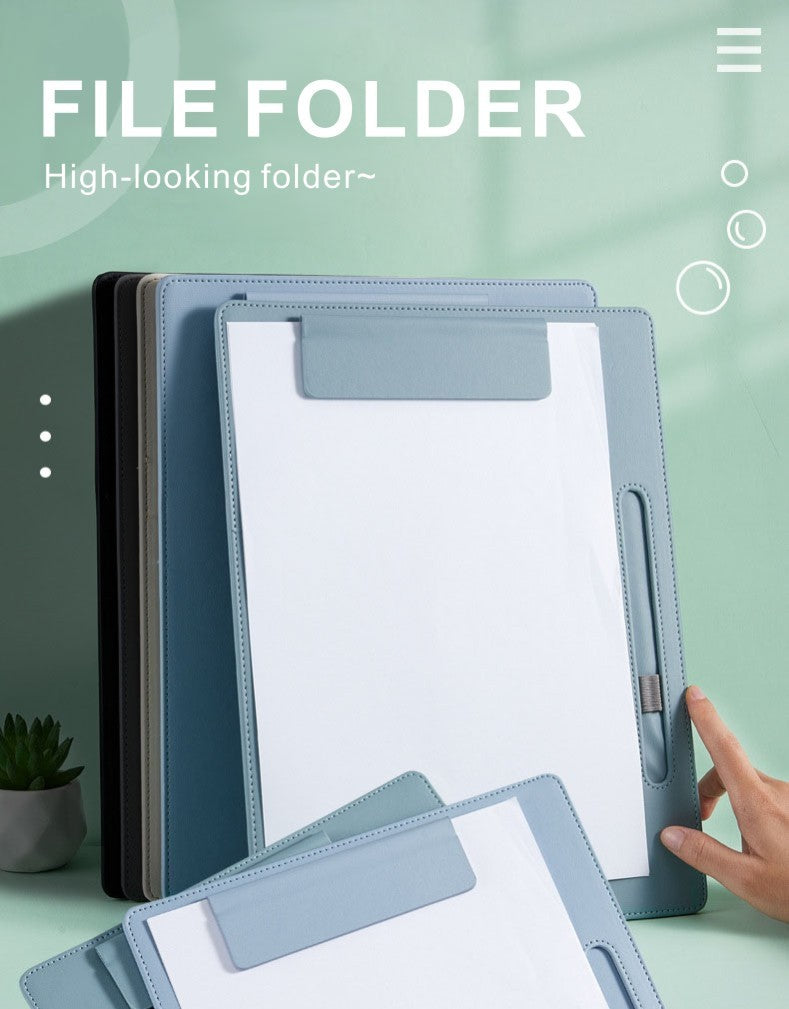 A4 leather writing clip, business folder, data book, office storage menu clip, contract book clip, music score clip