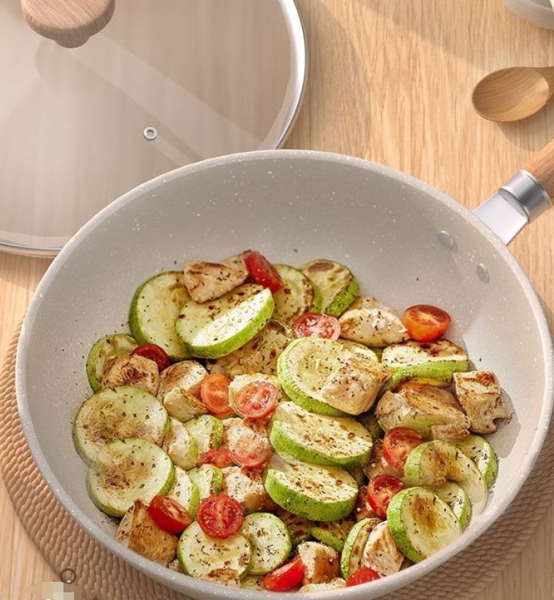 Deepen Non-Stick Frying Pan Wok Medical Stone Household Steak Pancake Pot Induction Cooker Gas Stove Universal Kitchen Cookware