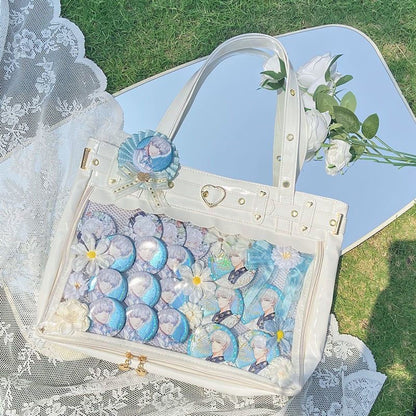 New Original Spicy Girl Cool Ita Bag Large Capacity Transparent Pain Layer Crossbody Bag Love Chain Ulzzang Shoulder Bag Handbag