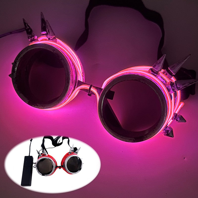 Cyberpunk Futuristic Luminous Glasses Rave Cyber light up Goggles LED glowing visor glasses for EDM music show props