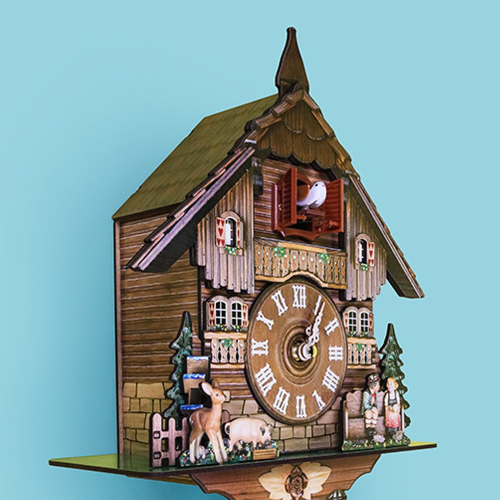 Bird Time Bell Swing Alarm Watch Imitation Wood Style With Easy-to-Read Dials Cuckoo Clock CM012