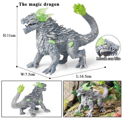 Oenux Simulação Dinossauro Dragão Tartarugas Touro de Fogo Orangotango Golem de Magma Modelo Animal Figuras de Ação Coleção de PVC Brinquedo Infantil Presente