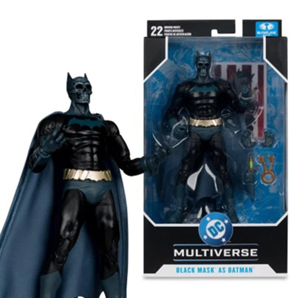 McFarlane Toys Dark Flash/Batman (DC Rebirth)/Máscara Negra como Batman, Boneco Articulado de 18cm, Kit de Garagem Modelo DC Multiverse