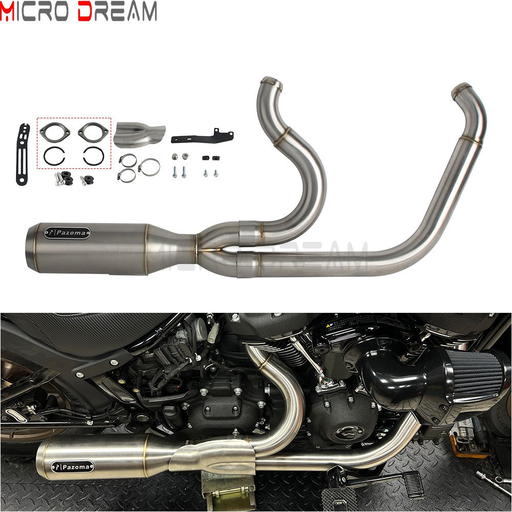 For Harley Softail Low Rider ST FXLRST 117 2025-26 Full Complete Exhaust System Swept-up Muffler Motorcycle Exhaust Pipes 2-In-1