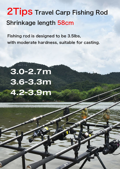 Vara de pesca FELENHAI Traveller Carp Feeder 4.2m 3.6m 3.0m Fibra de Carbono 3.5lb Pesca de surfcasting dura para Spinning Lure