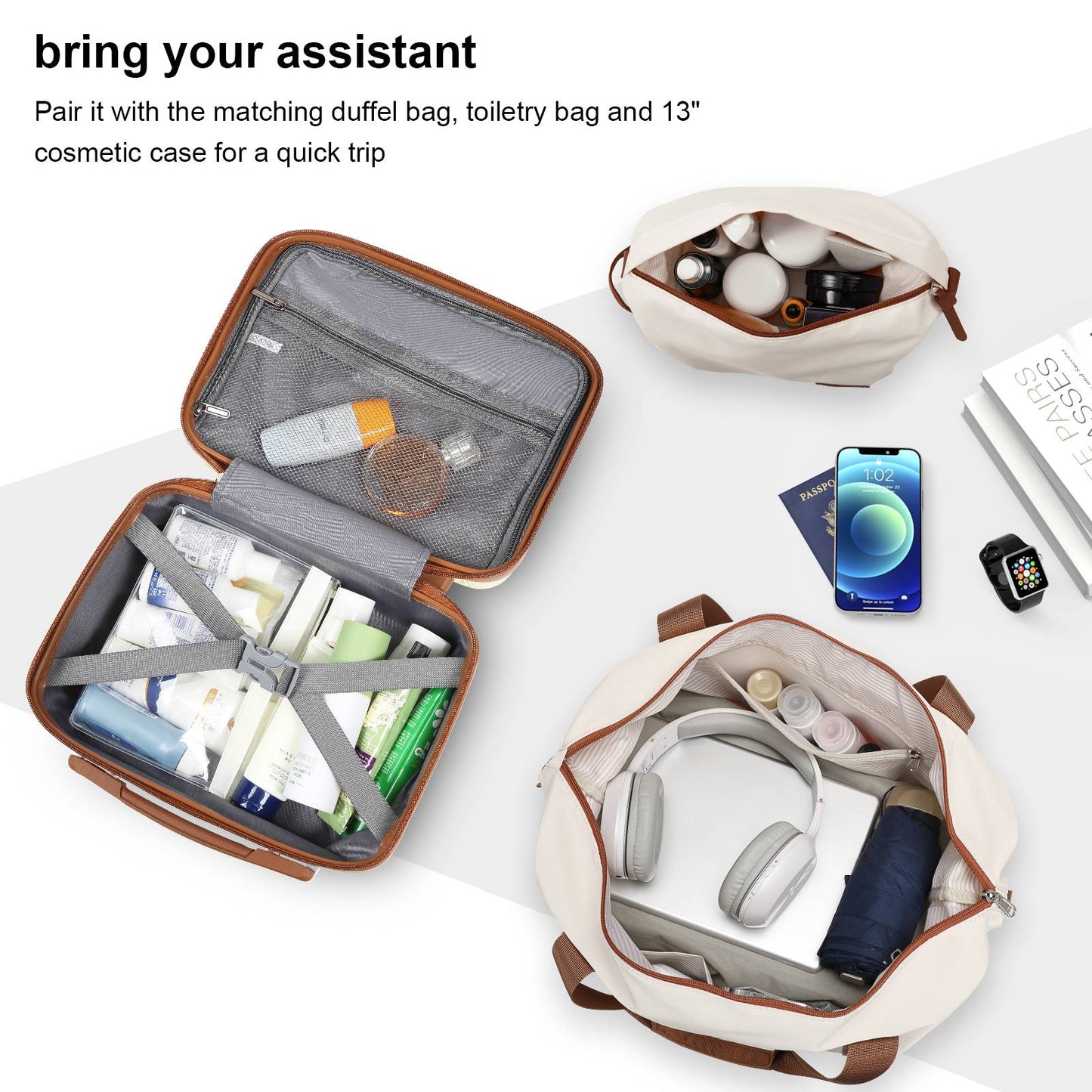 Joyway Luggage Set 6 Piece Suitcase Sets with Spinner Wheel,Hardside Expandable Travel Laggage with TSA Lock (18/20/24/28 White